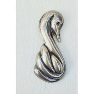 925 Sterling Silver Vintage Mexico Swan Bird Design 3D Pin Brooch 3 Inches